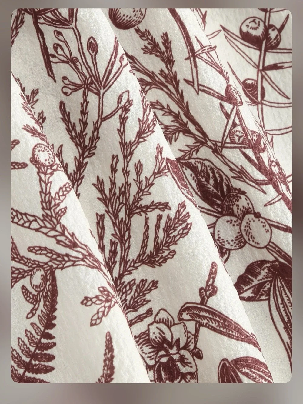 Floral Print Slip Dress in Cream and Brown